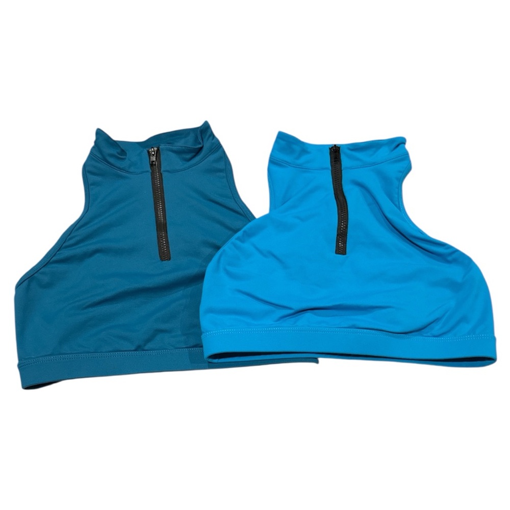 Revolution Teal Mock Neck Zip-Front Bra